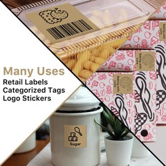 Square Thermal Label Sticker, 2″x2″ Self-Adhesive Square Direct Thermal Label…