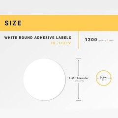 3x 1200 Round White Paper Label 1/2″ DK-1219 for Brother, with Cartridge Frames