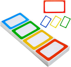 4 Colors Plain Name Tag Stickers 200 Labels for Office, School, Teachers, Meetin
