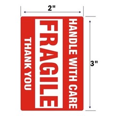 Fragile Stickers 1000 2×3″ Handle with Care Thank You Warning Label 500 Per Roll