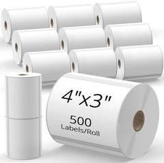 4″ x 3″ Waterproof Shipping Labels, 12 Rolls, 6000 Perforated Address Labels