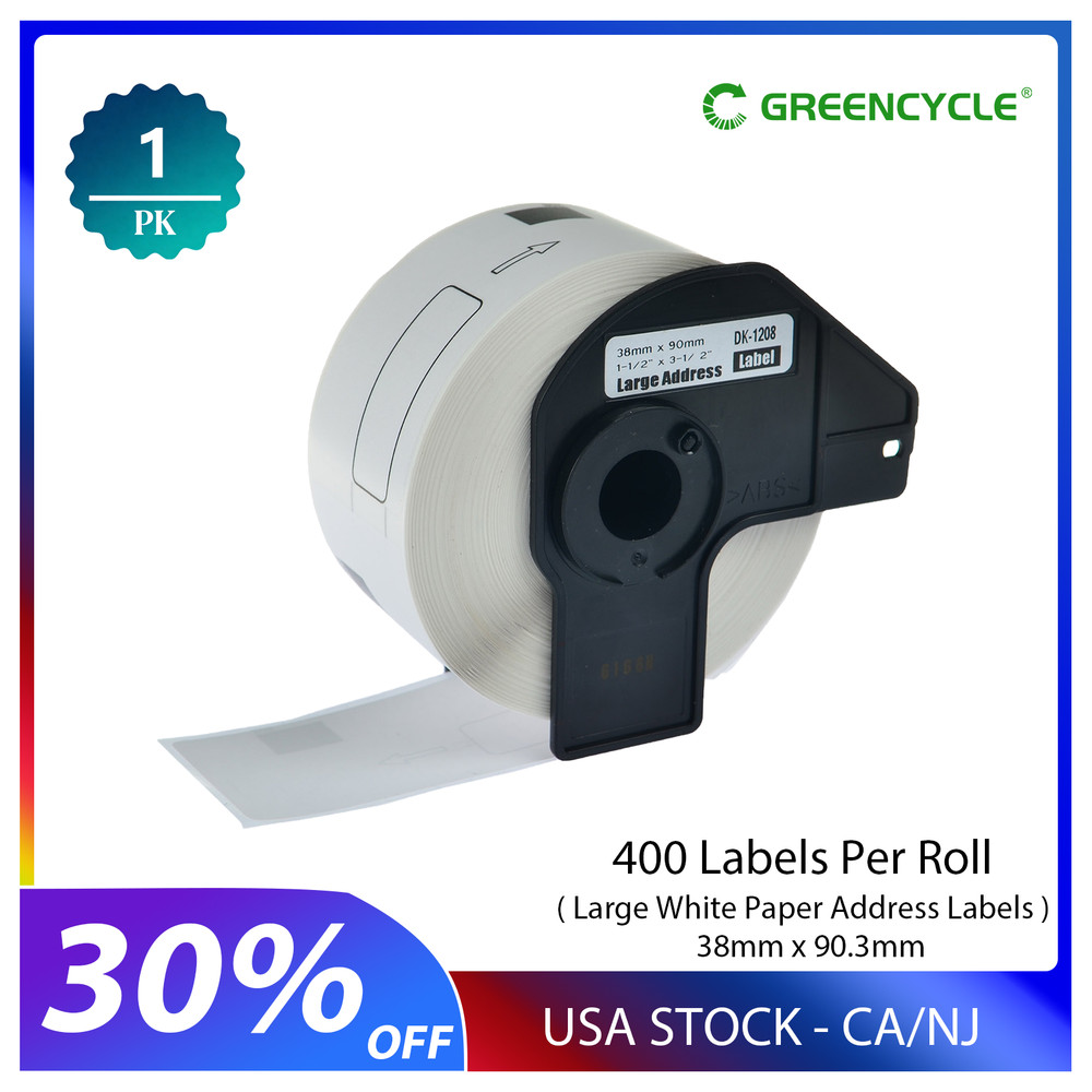 38mmx90mm 1ROLL Shipping Label 1-1/2″x3-1/2″ Compatible Brother QL-720NW DK-1208