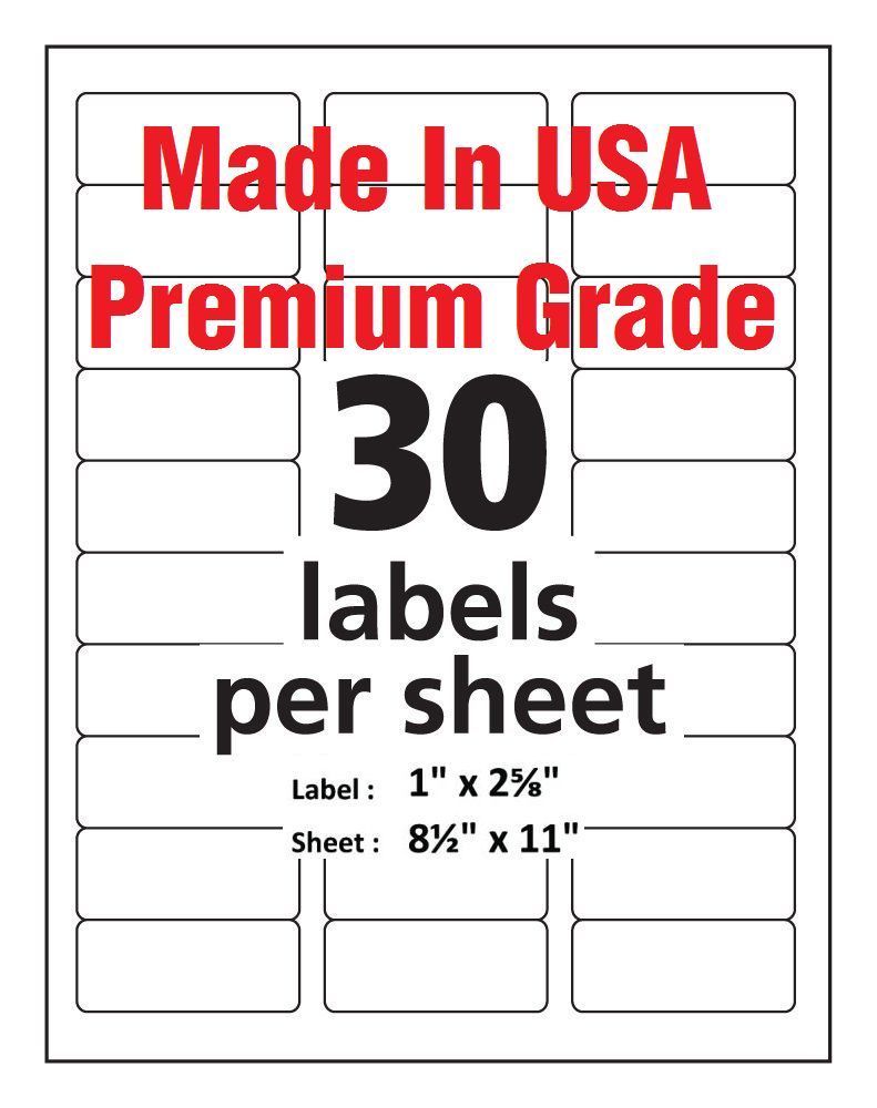 30000 Wing Office Shipping Address Mailing Labels-Made in USA-1″ x 2 5/8″-30 UP
