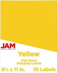 Full Sheet Shipping Labels – Printable Sticker Paper – 8 1/2 x 11 – Yellow – 10