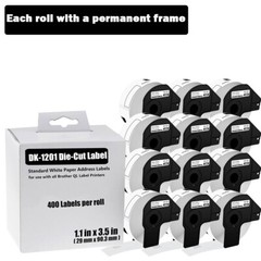 12Rolls 29mmx90mm DK-1201 Shipping Label Fit for Brother QL-1060N