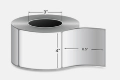 4″ x 6.5″ Shipping Labels – 1,000 – Thermal Transfer – White – 1 Roll 4 x 6 1/2″