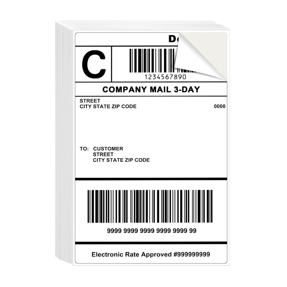 L LIKED 50 Pre-Cut 4×6 Shipping Labels for Laser & 50 Labels, White