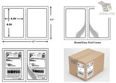 1000 Quality Perforated Round Corner Shipping Labels 2 Per Sheet 8.5″ x 5.5″