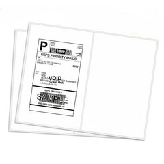 200 Shipping Labels 8.5″x5.5″ Rounded Corner Self Adhesive 2 Per Sheet Blank US
