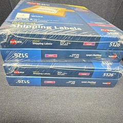 4 pk Avery 5126 Internet Shipping Labels White 5-1/2 x 8-1/2 in 200 Labels