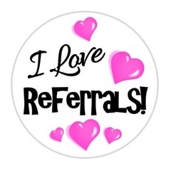 “I Love Referrals” Labels / Stickers / Seals – Multiple Sizes 1″, 1.5″, 2″, 2.5″