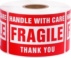 Fragile Stickers 1 Roll 500 2×3 Fragile Label Sticker Handle With Care Mailing