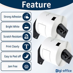 4Rolls 62mmx100mm White Paper Shipping 300 Labels DK-1202 For Brother QL-710W