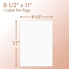 8.5″x11″ Full Sheet Shipping Labels Self Adhesive Blank Paper for Laser & Inkjet