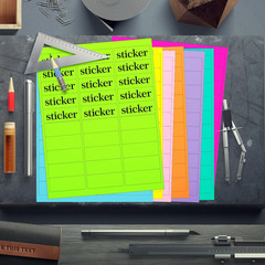 1″ X 2-5/8″ Colored Labels Stickers 8 Colors Bright Moving Labels 24 Sheets,720