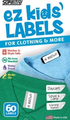 (60-Pack) Clothing Labels Self-Stick No-Iron Write-On | Great for Children&Adult