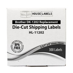 Non-OEM Fits BROTHER DK-1202 Labels (2-3/7″ x 4″) – (100) Rolls of 300