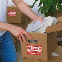 4 X 6 Inch Large Fragile Stickers Warning Labels 120 PCS Permanent Adhesive