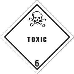 4 x 4″ “Toxic 6” Labels, Black/White 500/Roll