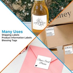 2″x2″ White Square Direct Thermal Labels Logo Sticker for Zebra & Rollo 700/Roll