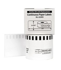 Non-OEM Fits BROTHER DK-2205 Continuous Thermal Labels – (4) Rolls of 100′