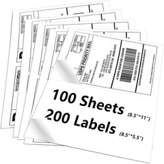 8.5″ X 5.5″ Half Sheet Self Adhesive Shipping Labels for Laser & Inkjet Printers