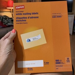 Staples White Mailing Labels Laser Printers 1 x 4 inch 99 Sheets 1980 labels