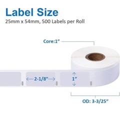 12 Rolls 500 per roll Multipurpose Labels Compatible For Dymo 30336 1” X 2 1/8”
