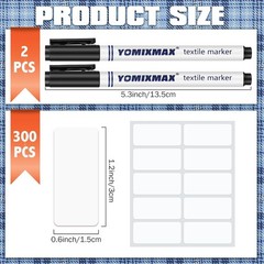 300 Pcs Clothing Labels No Iron Fabric Labels Washable Name Tags for Nursing Hom