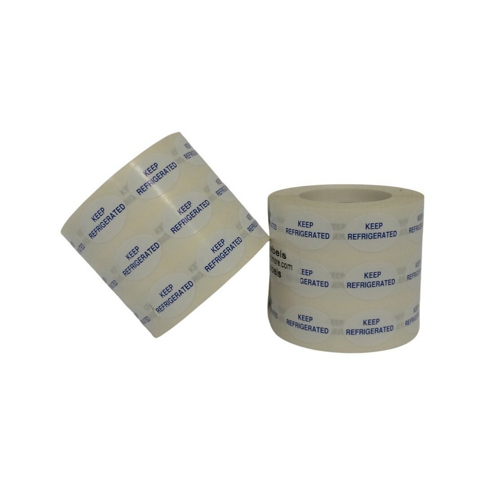 One Roll of 500 .5″x.75″ Small oval KEEP REFRIGERATED Labels Stickers