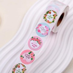 500 Pcs 1 Inch Happy Mother’s Day Gift Tag Sticker Roll Envelopes Seals Stickers