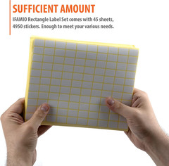 Pack of 4950, 45 Sheet White Rectangle Labels Small Blank Stickers Self Adhesive