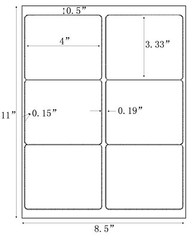 3 1/3″ x 4″ 6000 Labels 6UP Address Shipping Self Adhesive Ink Jet Laser Sticker