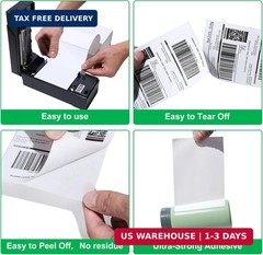 4×6 Inch Shipping Label Paper, Direct Thermal Label, Self-Adhesive & Waterproof,
