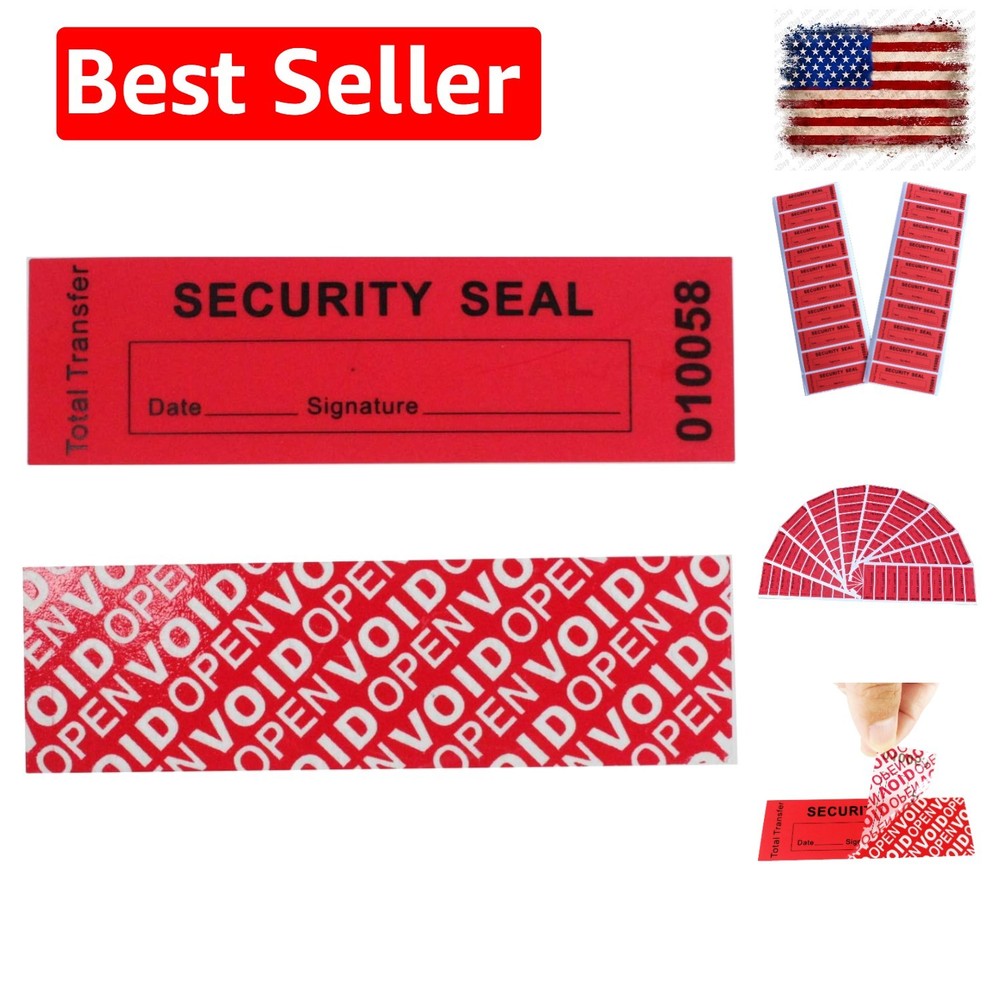 100pcs 1” x 3.35” Red 100% Total Transfer Tamper Proof Security Stickers | Ma…