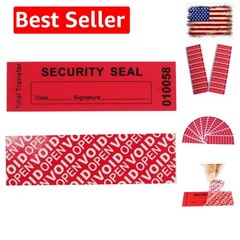 100pcs 1” x 3.35” Red 100% Total Transfer Tamper Proof Security Stickers | Ma…