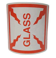 4×4 GLASS Fragile Warning Shipping Handling Stickers Labels per 4 rolls of 250
