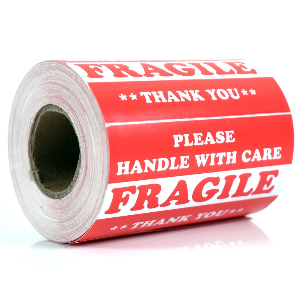 500 pieces 3″ x 5″ Handle With Care Fragile Label Sticker Self Adhesive Warning