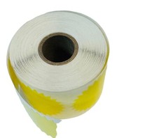 2″ Yellow Starburst Direct Thermal Zebra Labels 1″ Core 4 Rolls 2000 Total
