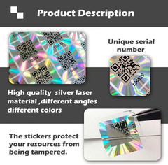 500pcs QR Code Hologram Warranty Void Sticker，Tamper Proof Security Seal Labels