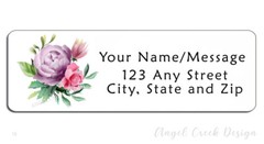 60 Personalized Return Address Labels 2/3″ x 1 3/4″- Floral Roses Bouquet