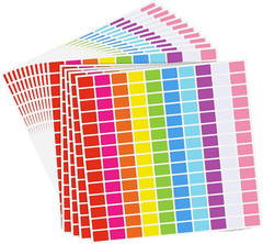 2800Pieces 10 Color Coding Labels Rectangle Colored Stickers Assorted Removable