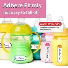 480 Waterproof Baby Bottle Name Labels Write-On School Name Labels Stickers Tags