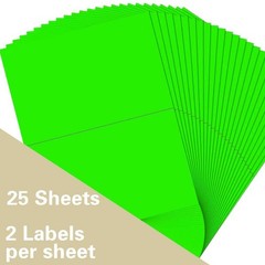 Colored Half Sheet Self Adhesive Shipping Labels, Neon Green 8-1/2″ x 5-1/2″ …