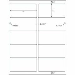 Premium Address Postage Shipping Labels Laser Ink Jet 10 Per Sheet 4″x2″ 10 UP