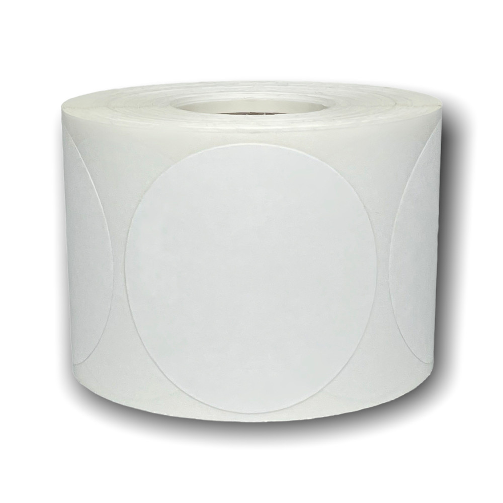 2.25″ Round White Direct Thermal Labels Zebra Rollo 1″ Core 4 Rolls 600/EA 2,400
