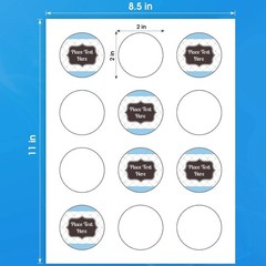 360 Count 2″ Round Matte White Labels for Inkjet or Laser Template 22807