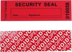 100pcs 1” x 3.35” Red 100% Total Transfer Tamper Proof Security Stickers | Ma…