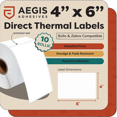 – 4″ X 6″ Direct Thermal Labels (2500 Count, 10 Rolls) – Printable Postage Shipp