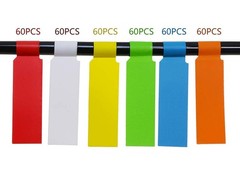 12 Sheets 360 Labels Self Adhesive Waterproof Cable Tags Assorted Colors Cord…